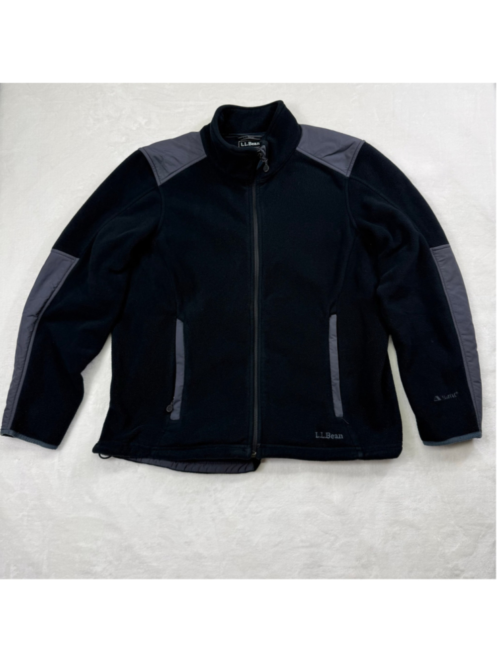Women’s L.L. Bean Performance Jacket Large Black Gray Polartec Fleece Outdoors